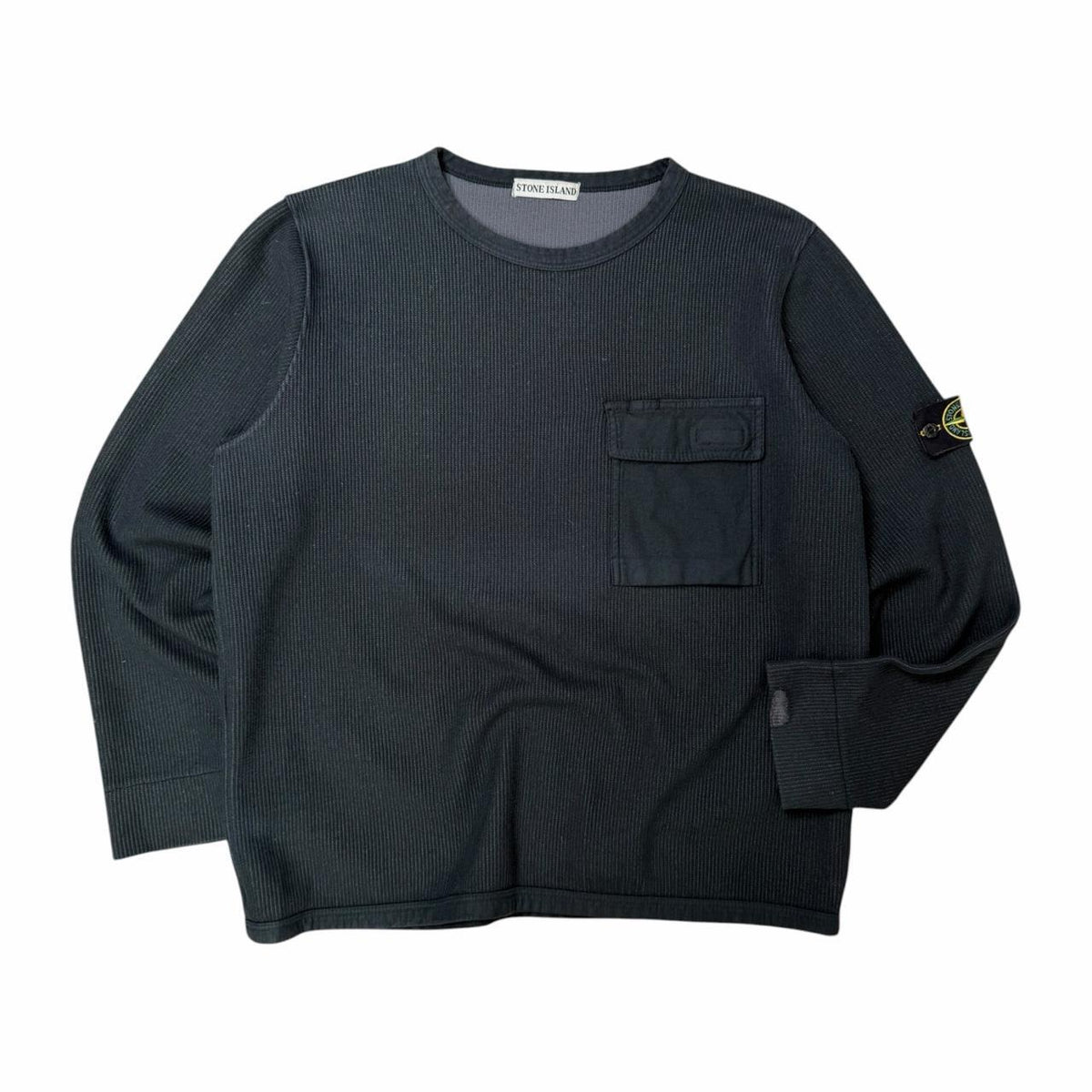 00’s Stone Island Ribbed Cotton Jumper (XL)