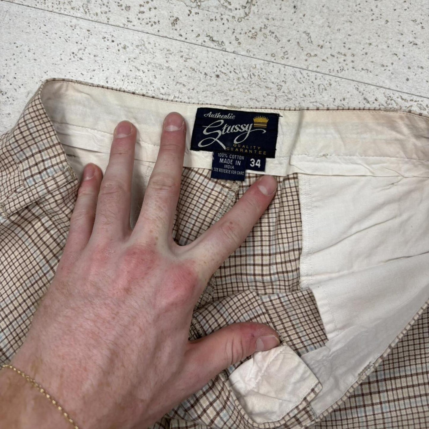 90’s Stussy Plaid Shorts (34”)