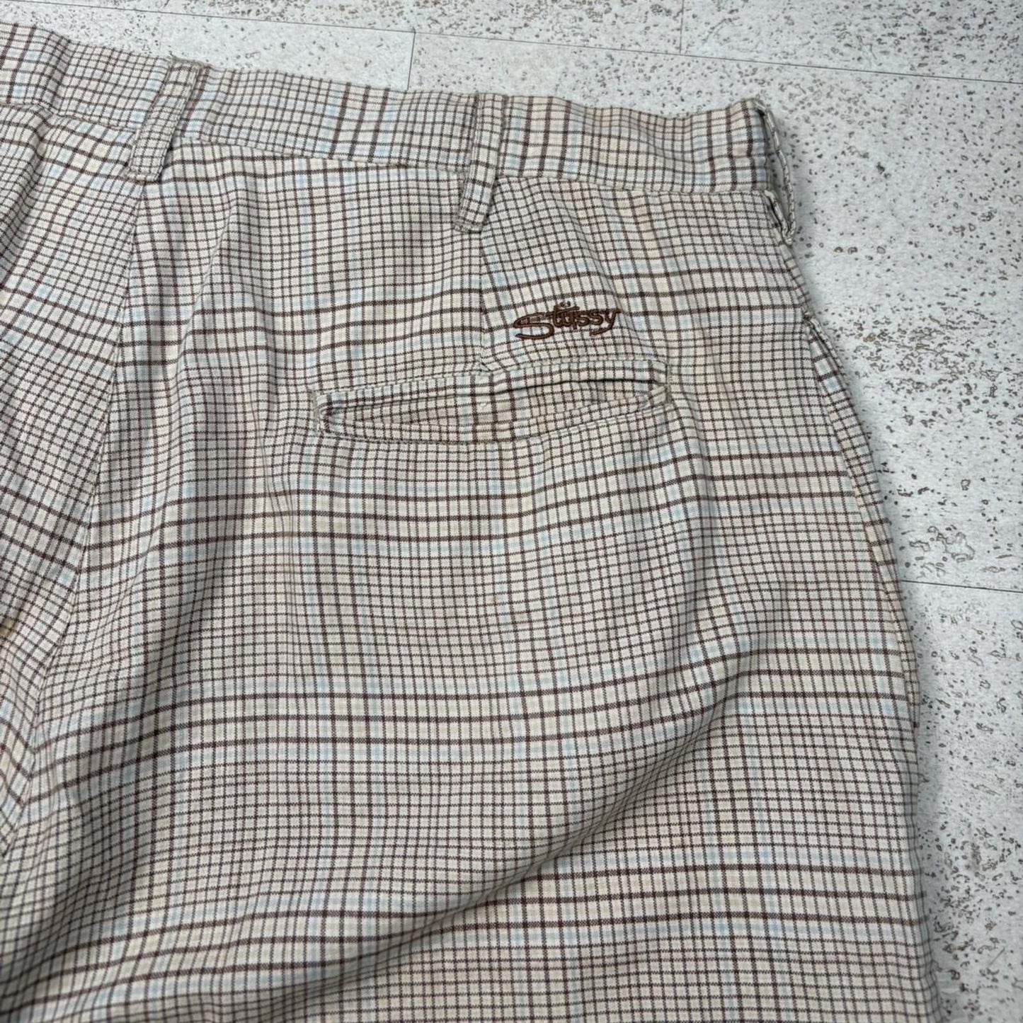 90’s Stussy Plaid Shorts (34”)