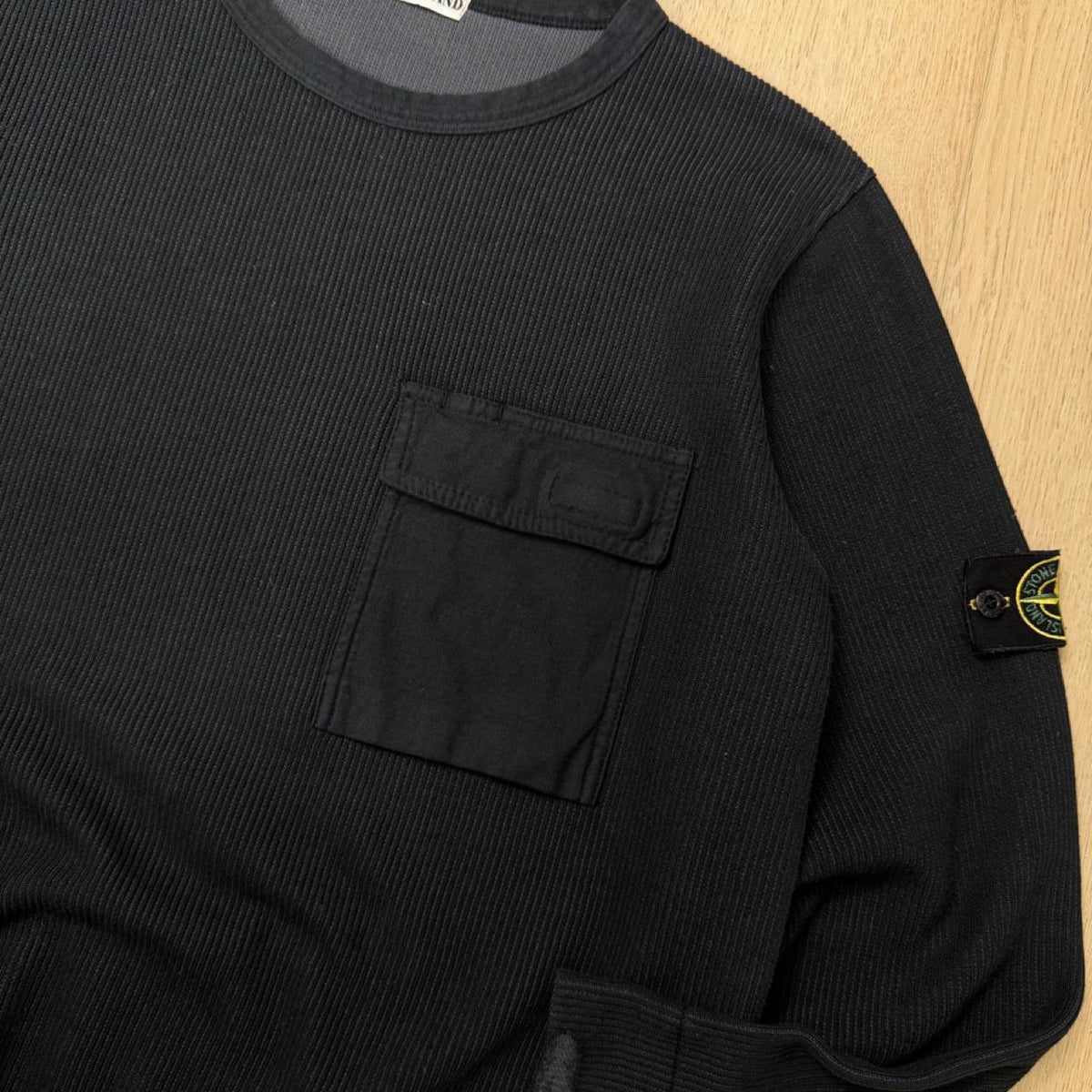 00’s Stone Island Ribbed Cotton Jumper (XL)