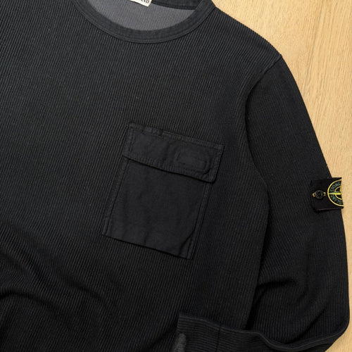00’s Stone Island Ribbed Cotton Jumper (XL)